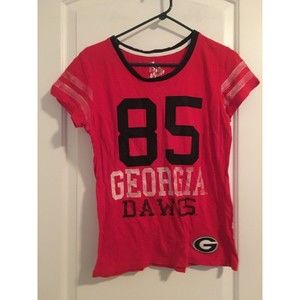Women's Juniors T-Shirt Georgia Bulldogs Red Short Sleeve Tee Size Large